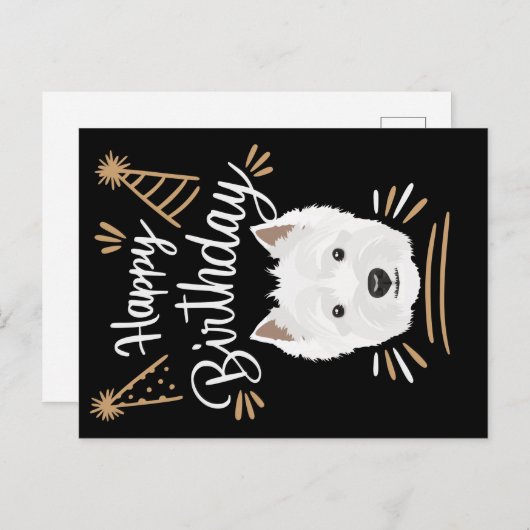 Verjaardagscadeau West Highland Terrier Briefkaart (Voorkant / Achterkant)