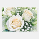 Verjaardagscadeau Wrap Classic Witte Rozen Inpakpapier Vel (Voorkant 3)