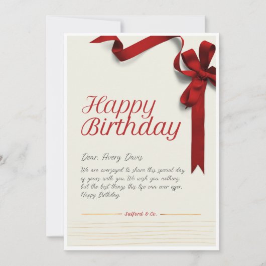 Verjaardagscadeaubon Kaart (Voorkant)