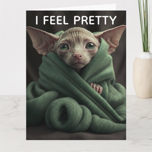 VERJAARDAGSCADEAUKAART SPHINX KAT GRAPPIG KAART (Voorkant)
