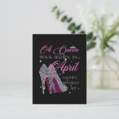 Verjaardagscadeaus | Een koningin werd in april ge Kaart (Staand voorkant)