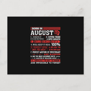 Verjaardagscadeaus in augustus - Geboren in august Briefkaart