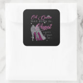 Verjaardagscadeaus | In augustus is een koningin g Vierkante Sticker (Tas)