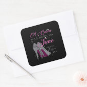 Verjaardagscadeaus | In juni is een koningin gebor Vierkante Sticker (Envelop)