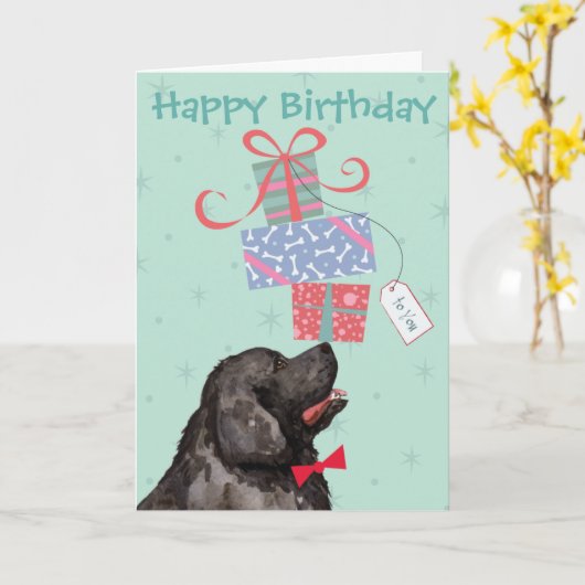 Verjaardagscadeaus Newfoundlander kaart (Gele Bloem)