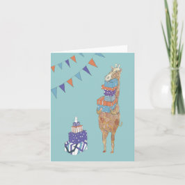 Verjaardagscadeaus voor Giraffe en Muis Kaart