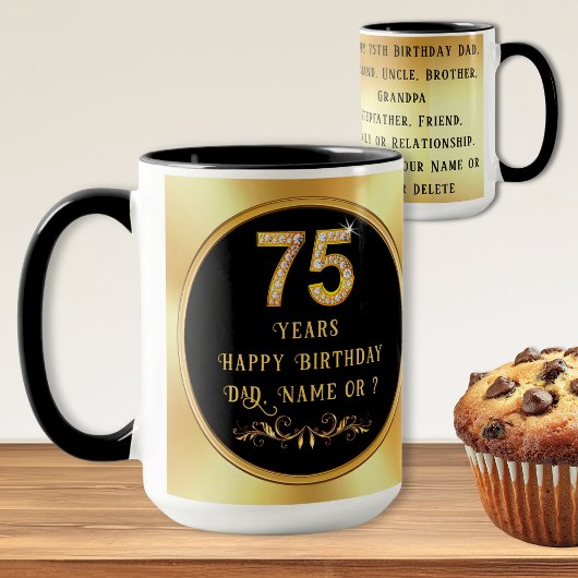 Verjaardagscadeaus voor mannen van 75 jaar. Mokken