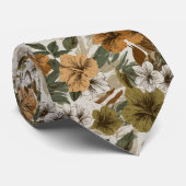 Verjaardagscadeaus voor vader Tropische bloemen Stropdas (Opgerold)