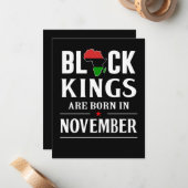 Verjaardagscadeaus | Zwarte koningen worden gebore Notitiekaartje (Voorkant / Achterkant in situ)