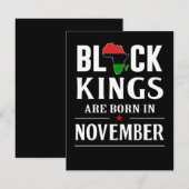 Verjaardagscadeaus | Zwarte koningen worden gebore Notitiekaartje (Voorkant / Achterkant)