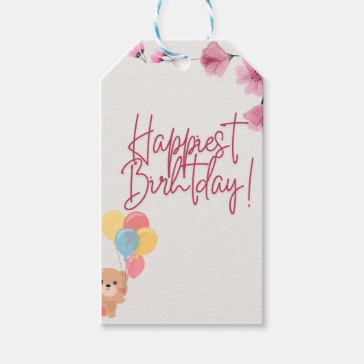 Verjaardagscadeautag, gepersonaliseerd  cadeaulabel (Voorkant)