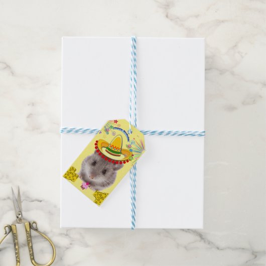 Verjaardagscadeautags Muizen Cadeaulabel (Met Touw)