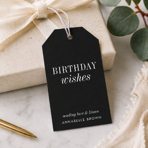 Verjaardagscadeautags Op maat gemaakte zwarte BD Cadeaulabel