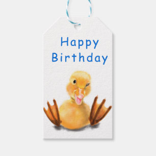 Verjaardagscadeautags voor kinderen met gelukkig e cadeaulabel
