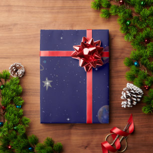 Verjaardagscadeauverpakking in de ruimte   Inpakpa Cadeaupapier