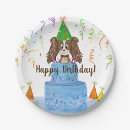 Verjaardagscake Cavalier King Charles Spaniel Papieren Bordje