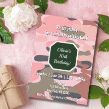 Verjaardagscamouflage Roze Groen Schattig Meisje