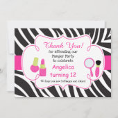 verjaardagscamper Pamper Partij Dank u wel Bedankkaart (Voorkant)