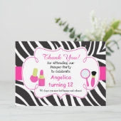 verjaardagscamper Pamper Partij Dank u wel Bedankkaart (Staand voorkant)