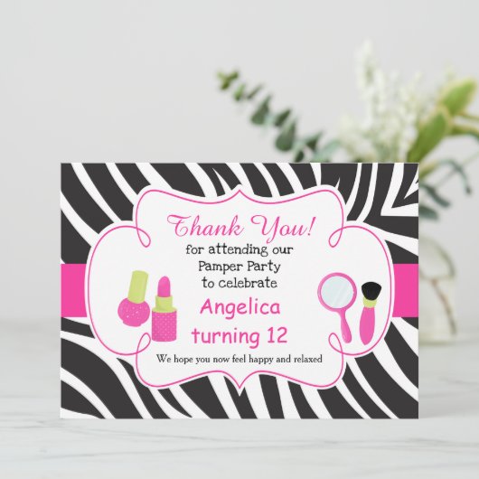 verjaardagscamper Pamper Partij Dank u wel Bedankkaart (Staand voorkant)
