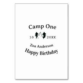 Verjaardagscamping naam datum campingavontuur kaart