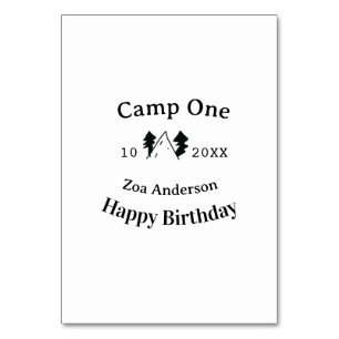 Verjaardagscamping naam datum campingavontuur kaart