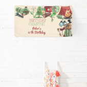 Verjaardagscamping natuur wandelen voor kinderen spandoek (Insitu)