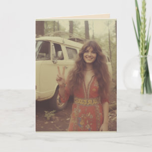 VERJAARDAGSCARD 1970'S MEISJE OFF GRID KAART