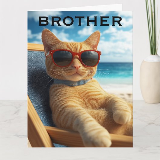 VERJAARDAGSCARD BROER MET KAT KAART (Voorkant)