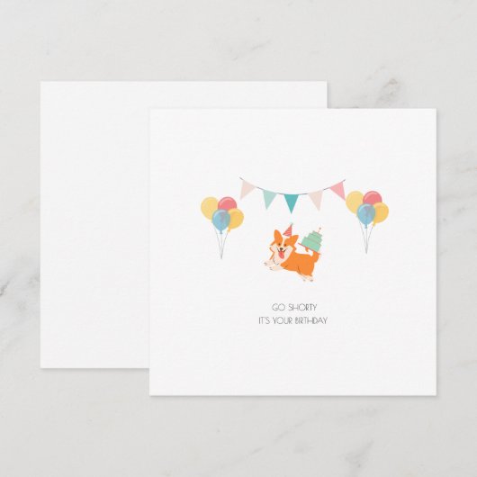VERJAARDAGSCARD CORGI FEESTDAGENKAART (Voorkant / Achterkant)