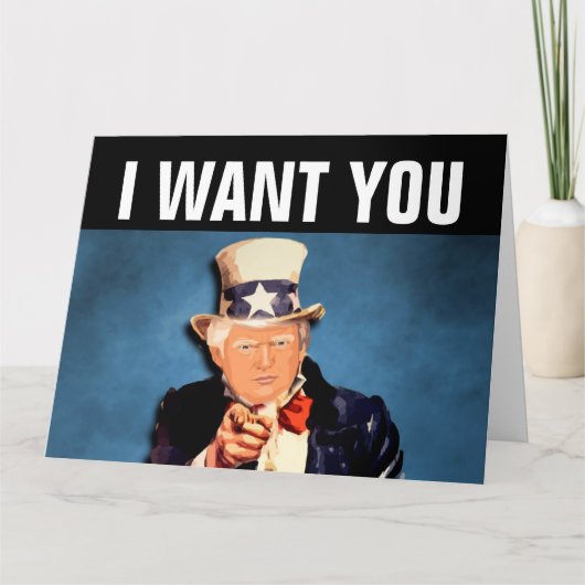 VERJAARDAGSCARD DONALD TRUMP GRAPPIG KAART (Voorkant)