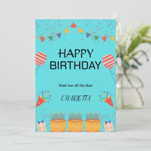 VERJAARDAGSCARD KAART (Staand voorkant)