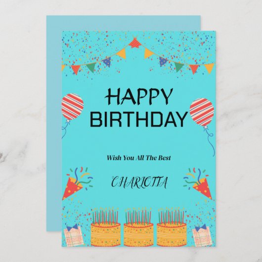 VERJAARDAGSCARD KAART (Voorkant / Achterkant)