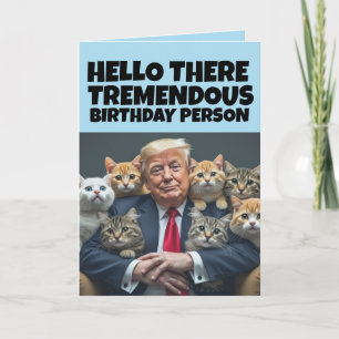 VERJAARDAGSCARD MET DONALD TRUMP GRAPPIGE BEGROETI KAART