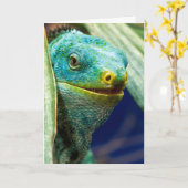 VERJAARDAGSCARD MET IGUANA GRAP KAART (Gele Bloem)