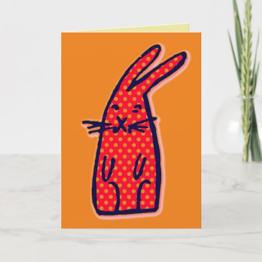 VERJAARDAGSCARD MET KONIJN KUNST KAART (Voorkant)