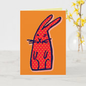 VERJAARDAGSCARD MET KONIJN KUNST KAART (Gele Bloem)