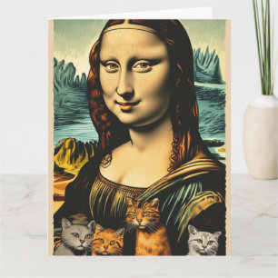 VERJAARDAGSCARD MONA LISA KAT KAART