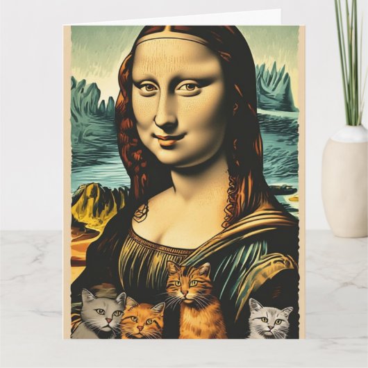 VERJAARDAGSCARD MONA LISA KAT KAART (Voorkant)