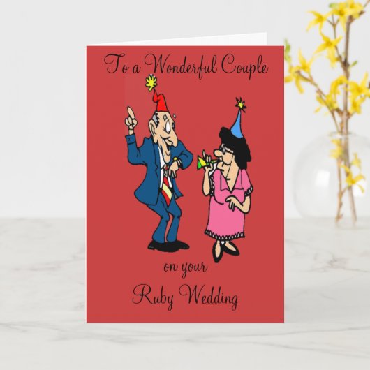 VERJAARDAGSCARD RUBY TROUWDAAG KAART (Gele Bloem)