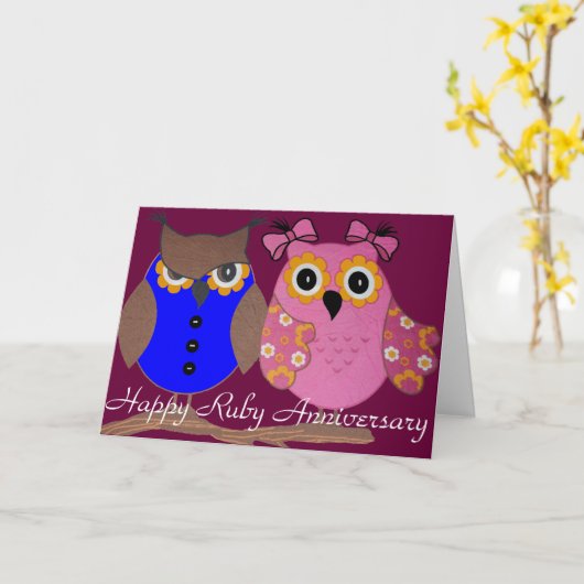 VERJAARDAGSCARD RUBYEN HUWELIJK KAART (Gele Bloem)