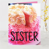 VERJAARDAGSCARDS MET GROTE CAKE KAART (Gele Bloem)