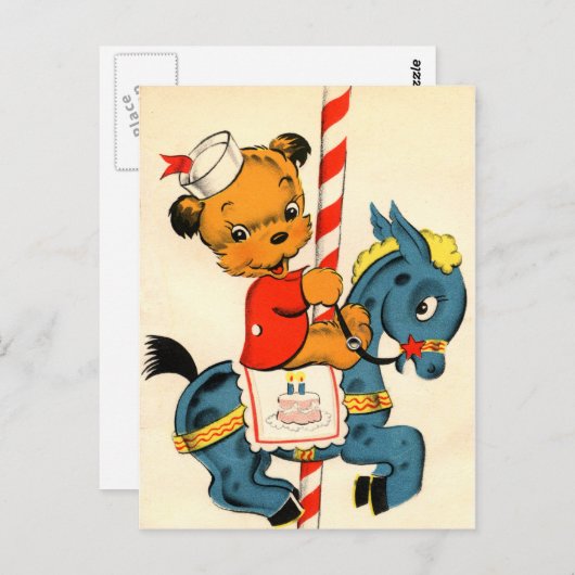 verjaardagscarrousel briefkaart (Voorkant / Achterkant)