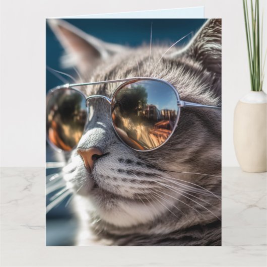 VERJAARDAGSCART COOLE KAT KAART (Voorkant)