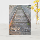 VERJAARDAGSCART: Spoorweg Tracks_ Kaart (Gele Bloem)