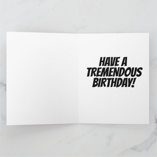 VERJAARDAGSCARTON DONALD TRUMP GRAPPIG GROOT KAART (Binnen)