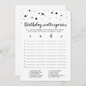 Verjaardagscategorieën bewerkbare game Kaart (Voorkant / Achterkant)