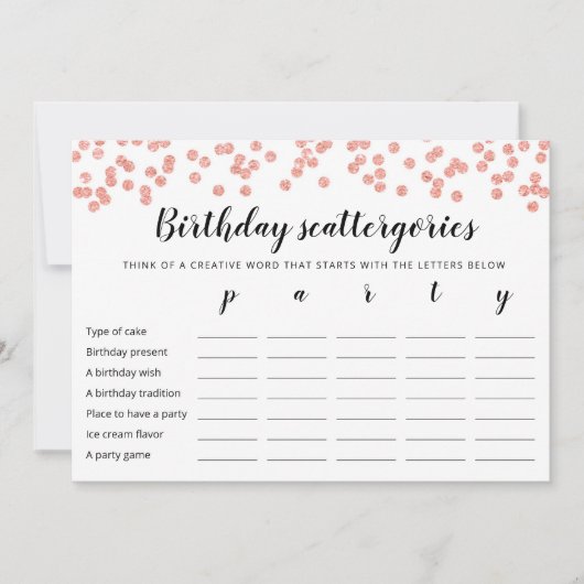 Verjaardagscategorieën bewerkbare game Kaart (Voorkant)