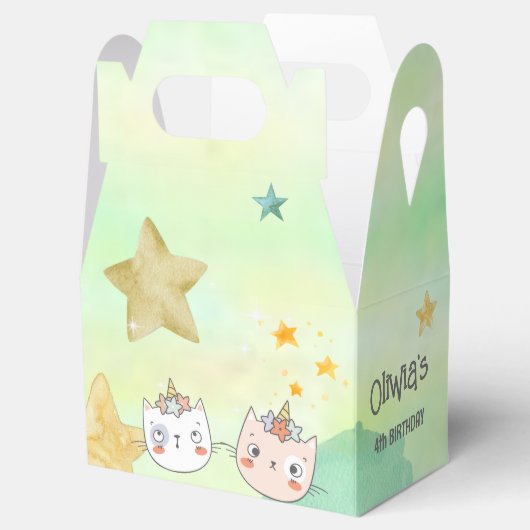 verjaardagscatroon van magische caticorn bedankdoosjes (Geopend)