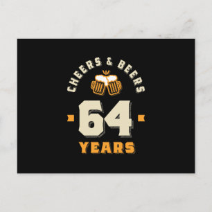 Verjaardagscheuten en bier voor 64 jaar leuk briefkaart